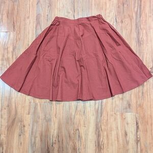 Authentic Ranchwear Circle Skirt Drop Waist Elastic 100% Cotton Red Womens Large